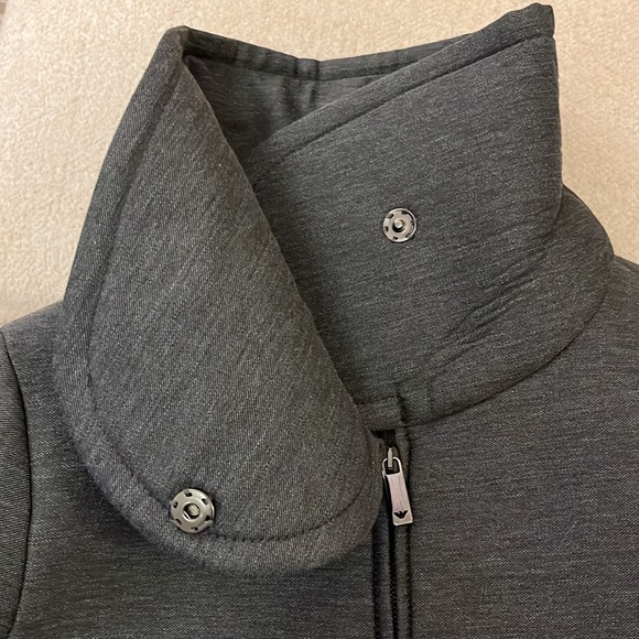 Vintage Emporio Armani Quilted Neoprene style blazer jacket gray size 10 - Picture 3 of 10